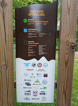 photo of bike park sponsors sign
